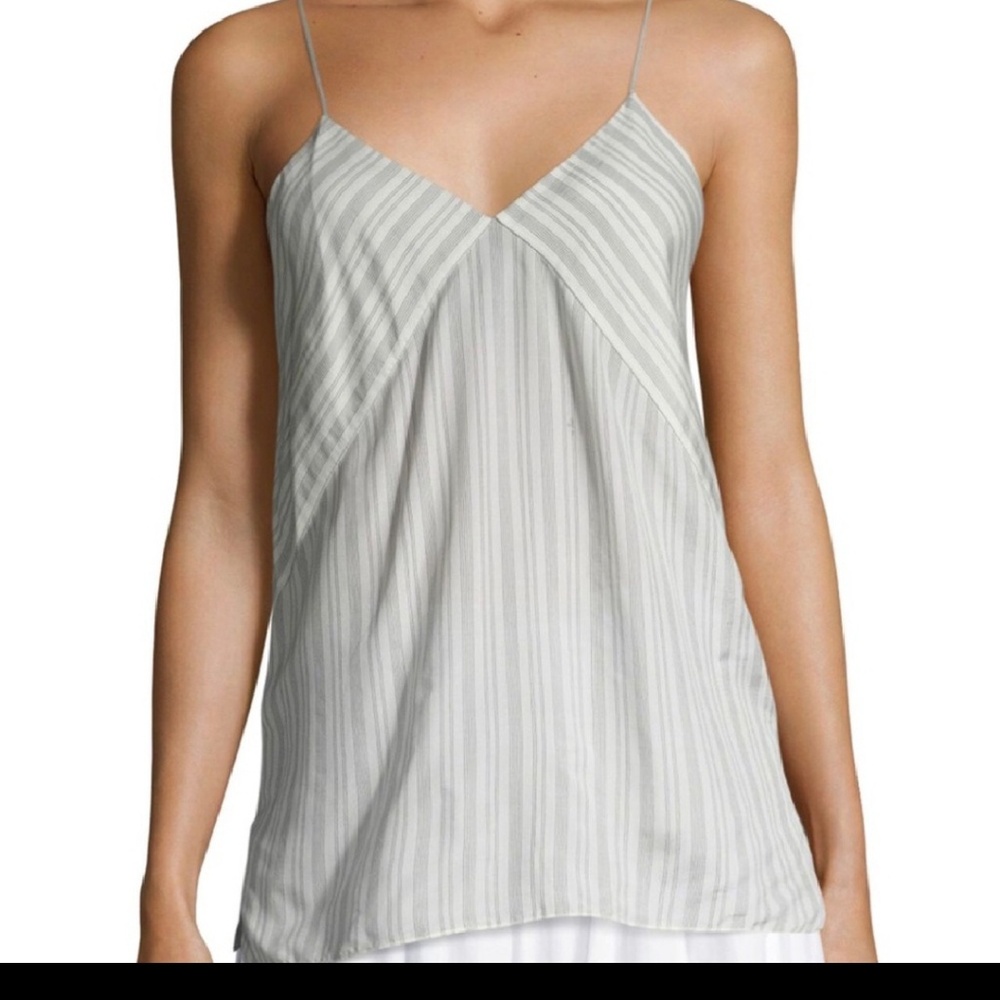 Vince silk striped tank top with adjustable straps